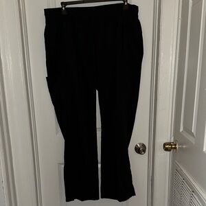 Scrubstar Black Straight-Leg Pull-On Pants